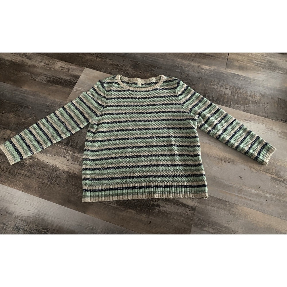 Appleseed's Green and Blue Striped Sweater